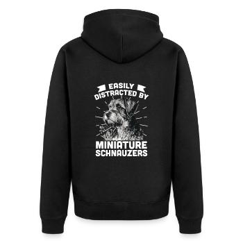 Miniature Schnauzer - Unisex Premium Organic Zip Hoodie - black - Back - Nico (187cm)