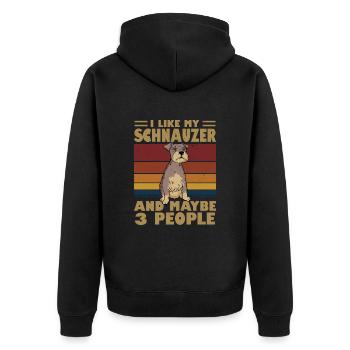 Miniature Schnauzer - Unisex Premium Organic Zip Hoodie - black - Back - Nico (187cm)