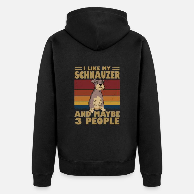 Miniature Schnauzer - Veste à capuche bio Premium Unisexe - noir