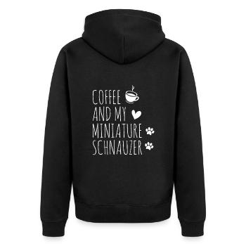 Zwergschnauzer - Unisex Premium Bio Zip Hoodie - Schwarz - Hinten - Nico (187cm)
