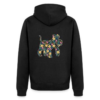 Miniature Schnauzer - Unisex Premium Organic Zip Hoodie - black - Back - Nico (187cm)