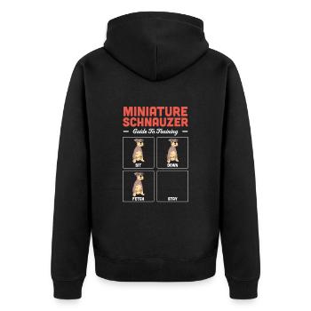 Miniature Schnauzer - Unisex Premium Organic Zip Hoodie - black - Back - Nico (187cm)