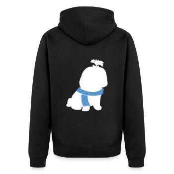 Shih Tzu - Unisex Premium Bio Zip Hoodie - Schwarz - Hinten - Nico (187cm)