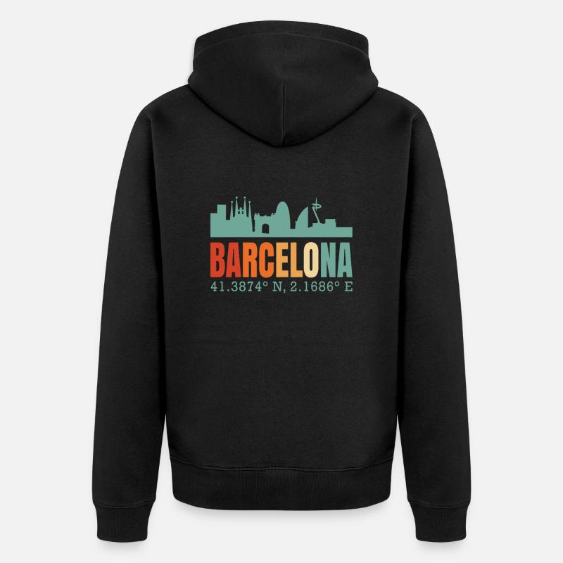 Barcelone - Veste à capuche bio Premium Unisexe - noir