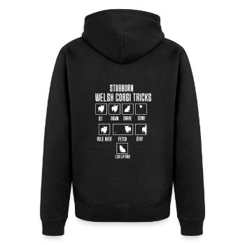 Corgi gallois - Veste à capuche bio Premium Unisexe - noir - Dos - Nico (187cm)
