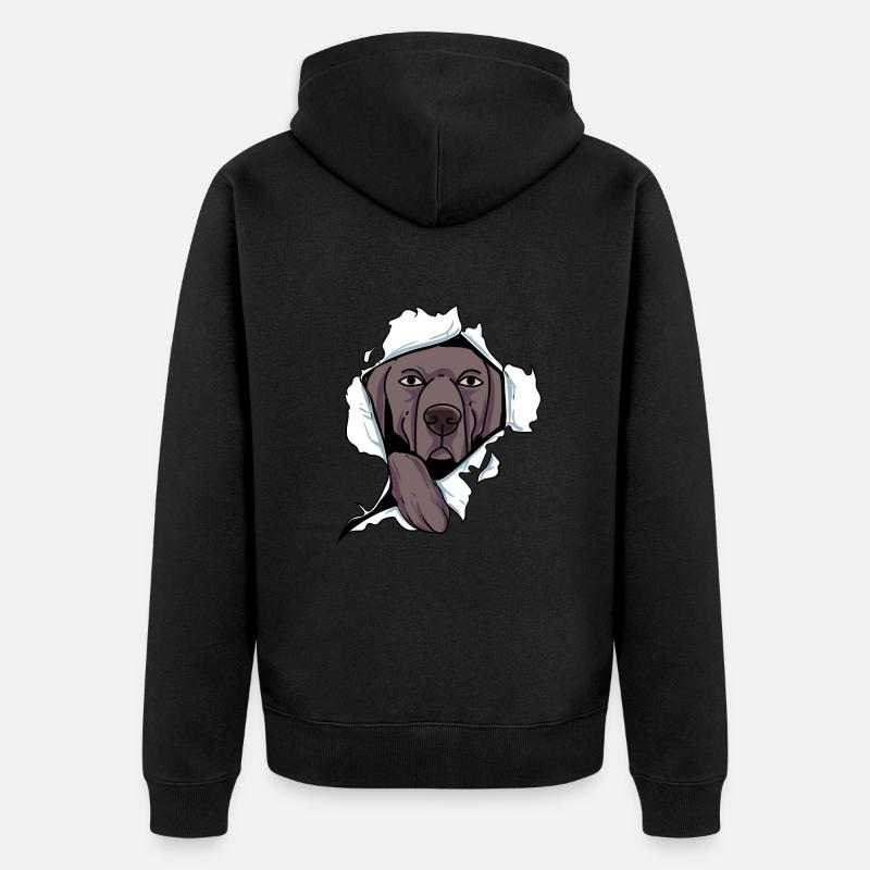 Weimaraner - Unisex Premium Bio Zip Hoodie - Schwarz