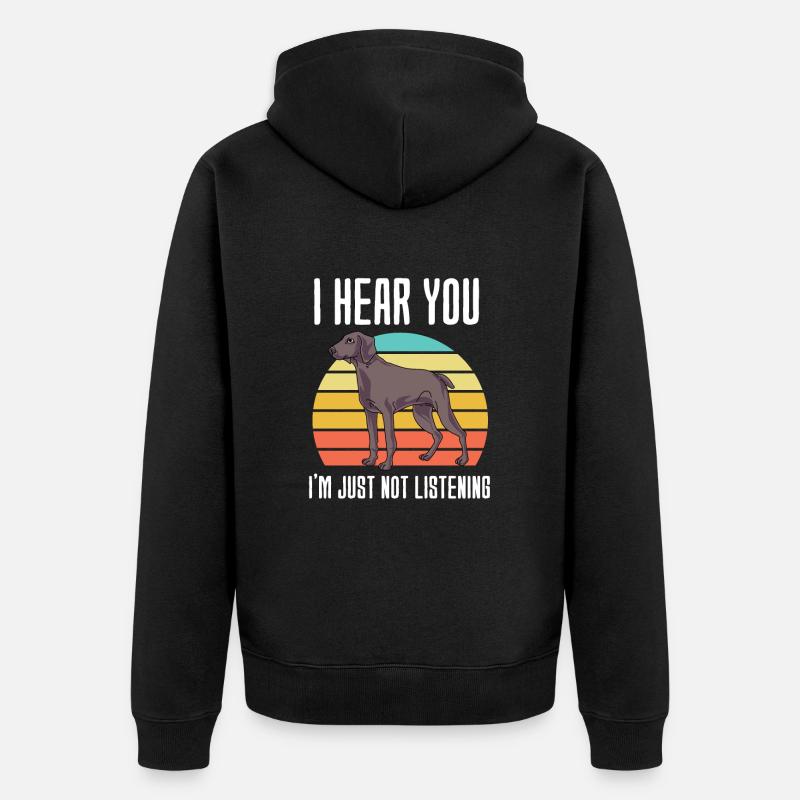 Weimaraner - Unisex Premium Bio Zip Hoodie - Schwarz