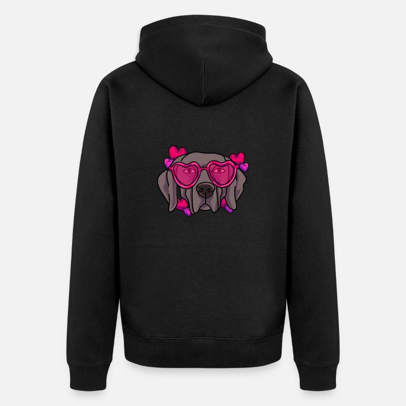 Weimaraner - Unisex Premium Bio Zip Hoodie - Schwarz