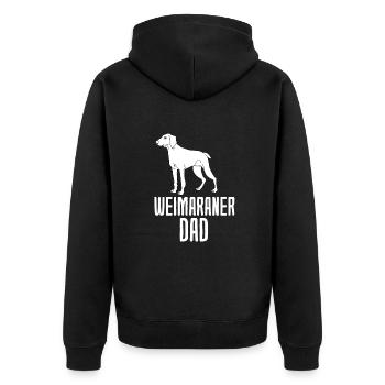 Weimaraner - Unisex Premium Bio Zip Hoodie - Schwarz - Hinten - Nico (187cm)