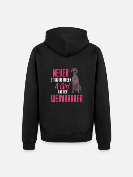 Weimaraner - Unisex Premium Organic Zip Hoodie - black