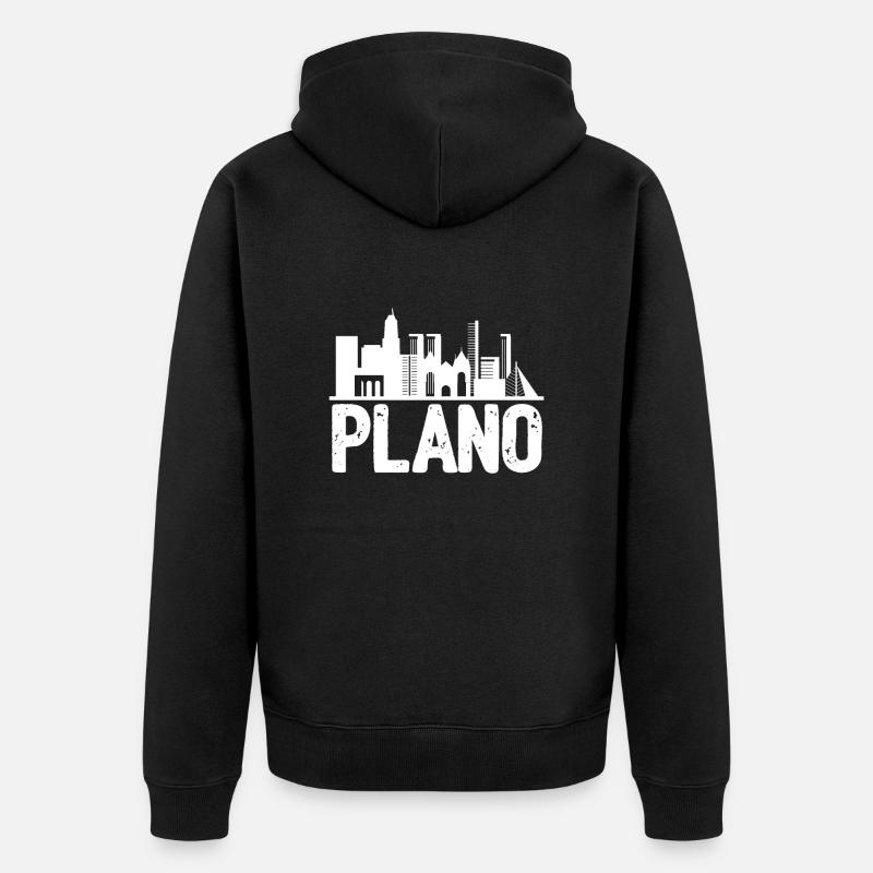 Plano Skyline - Unisex Premium Bio Zip Hoodie - Schwarz