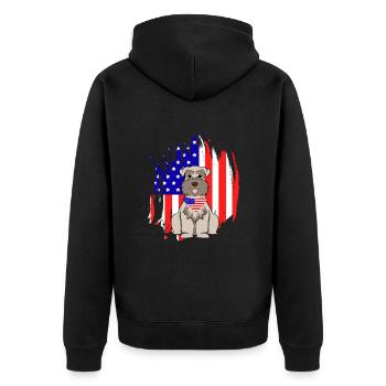 Zwergschnauzer - Unisex Premium Bio Zip Hoodie - Schwarz - Hinten - Nico (187cm)