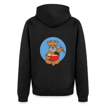 Zwergschnauzer - Unisex Premium Bio Zip Hoodie - Schwarz - Hinten - Nico (187cm)