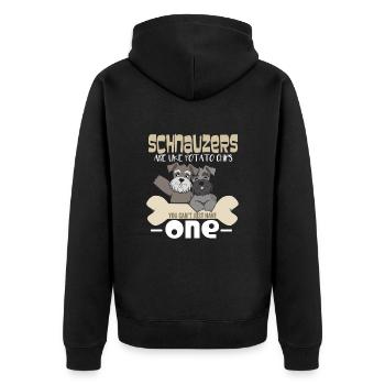 Zwergschnauzer - Unisex Premium Bio Zip Hoodie - Schwarz - Hinten - Nico (187cm)
