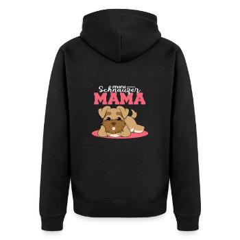 Zwergschnauzer - Unisex Premium Bio Zip Hoodie - Schwarz - Hinten - Nico (187cm)