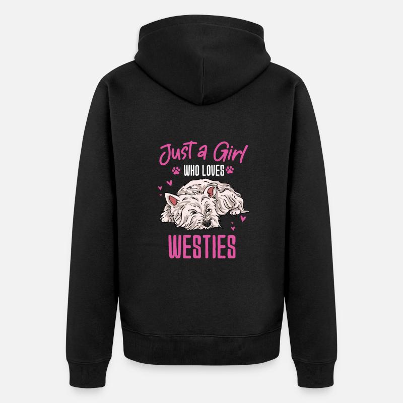 Terrier des Highlands de l’Ouest - Veste à capuche bio Premium Unisexe - noir