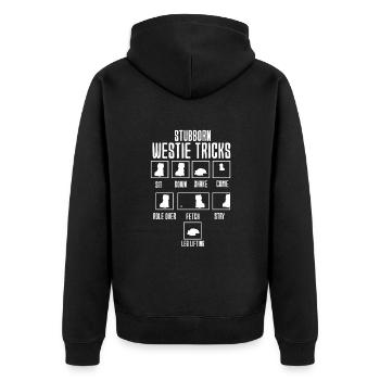 West Highland Terrier - Unisex Premium Organic Zip Hoodie - black - Back - Nico (187cm)