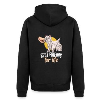 West highland terrier - Unisex Premium Organic Zip Hoodie - black - Back - Nico (187cm)