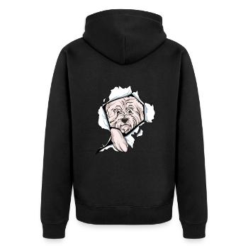 West Highland Terrier - Unisex Premium Organic Zip Hoodie - black - Back - Nico (187cm)