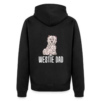 West Highland Terrier - Unisex Premium Organic Zip Hoodie - black - Back - Nico (187cm)