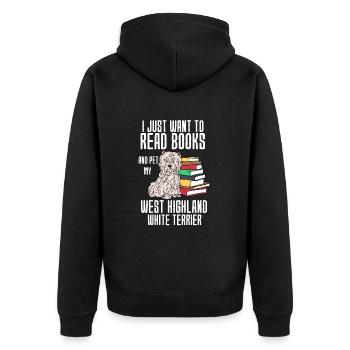 West highland terrier - Unisex Premium Organic Zip Hoodie - black - Back - Nico (187cm)