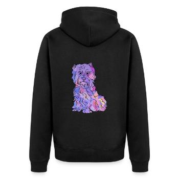 West Highland Terrier - Unisex Premium Organic Zip Hoodie - black - Back - Nico (187cm)