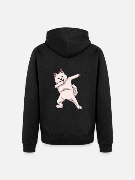 American Eskimo - Unisex Premium Organic Zip Hoodie - black