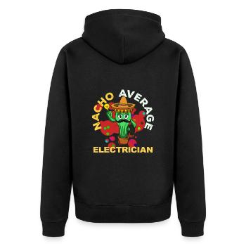 Cinco De Mayo Electrician - Unisex Premium Organic Zip Hoodie - black - Back - Nico (187cm)