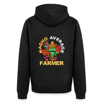 Cinco De Mayo Farmer - Unisex Premium Bio Zip Hoodie - Schwarz - Hinten - Nico (187cm)