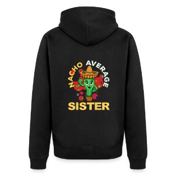 Cinco De Mayo Sister - Unisex Premium Organic Zip Hoodie - black - Back - Nico (187cm)
