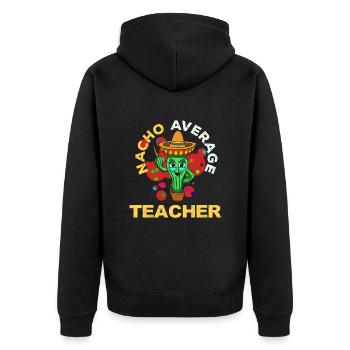 Cinco De Mayo Lehrer - Unisex Premium Bio Zip Hoodie - Schwarz - Hinten - Nico (187cm)