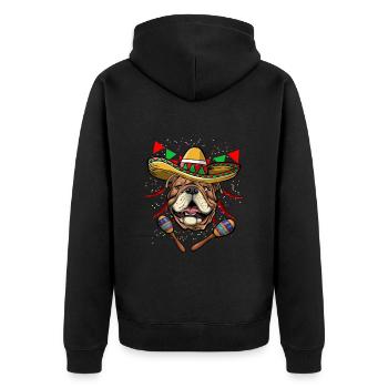 Cinco De Mayo Bulldog - Unisex Premium Organic Zip Hoodie - black - Back - Nico (187cm)