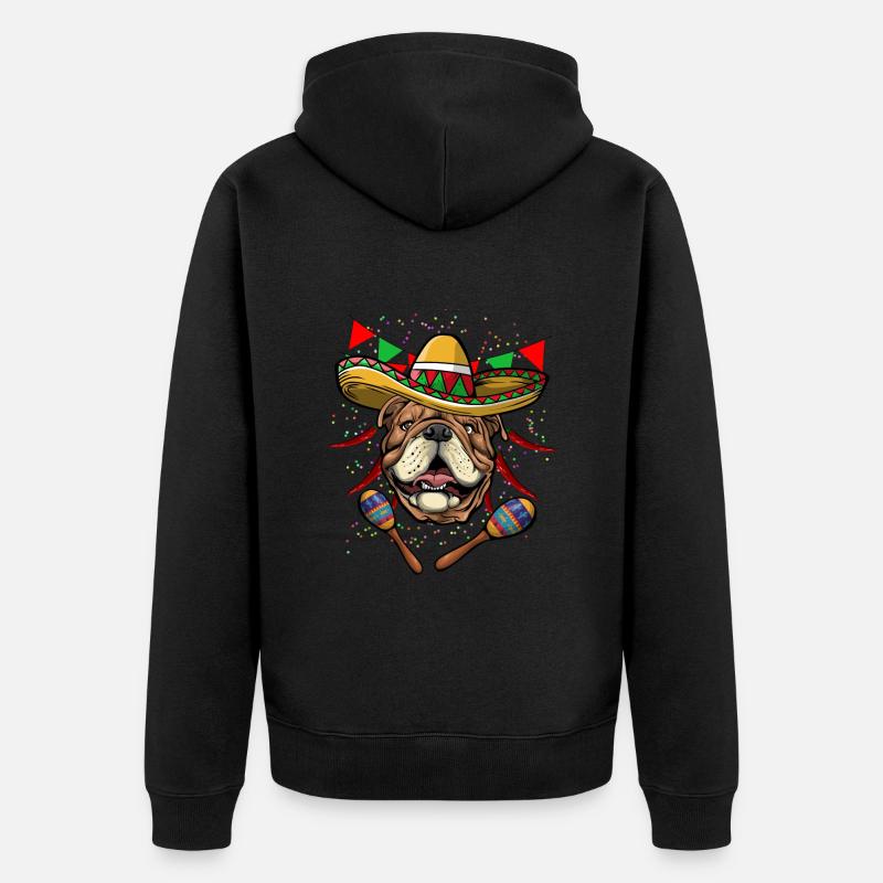 Cinco De Mayo Bulldog - Unisex Premium Bio Zip Hoodie - Schwarz