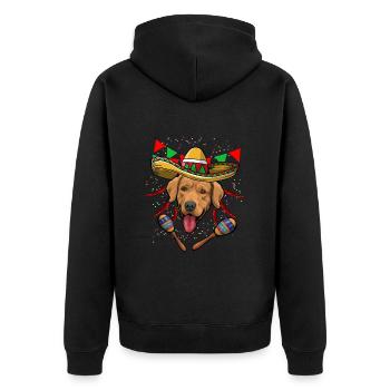 Cinco De Mayo Golden Retriever - Unisex Premium Bio Zip Hoodie - Schwarz - Hinten - Nico (187cm)