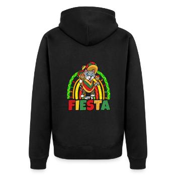 Cinco De Mayo Cat - Unisex Premium Organic Zip Hoodie - black - Back - Nico (187cm)