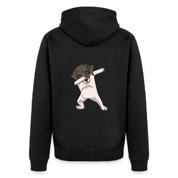 Whippet - Unisex Premium Bio Zip Hoodie - Schwarz - Hinten - Nico (187cm)