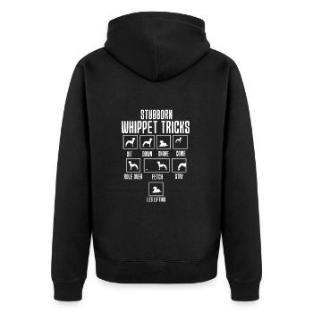 Whippet - Unisex Premium Bio Zip Hoodie - Schwarz - Hinten - Nico (187cm)