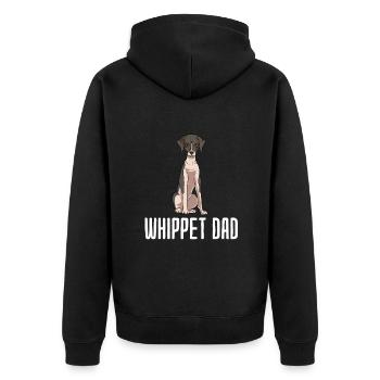 Whippet - Unisex Premium Bio Zip Hoodie - Schwarz - Hinten - Nico (187cm)
