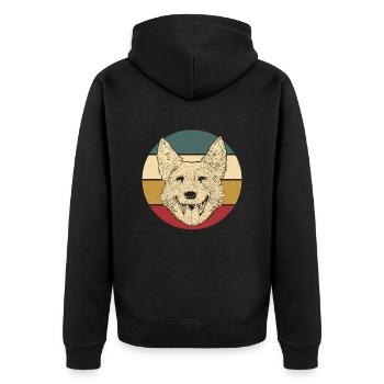 Australian Cattle Dog - Unisex Premium Bio Zip Hoodie - Schwarz - Hinten - Nico (187cm)