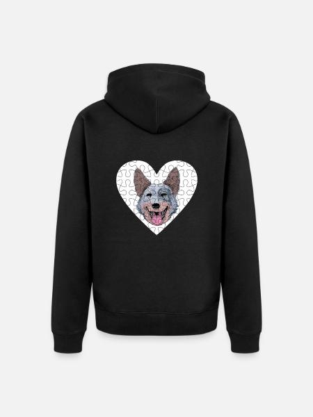 Australian Cattle Dog - Unisex Premium Organic Zip Hoodie - black