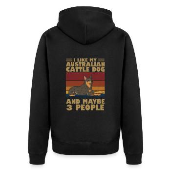 Bouvier australien - Veste à capuche bio Premium Unisexe - noir - Dos - Nico (187cm)