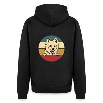American Eskimo Dog - Unisex Premium Organic Zip Hoodie - black - Back - Nico (187cm)