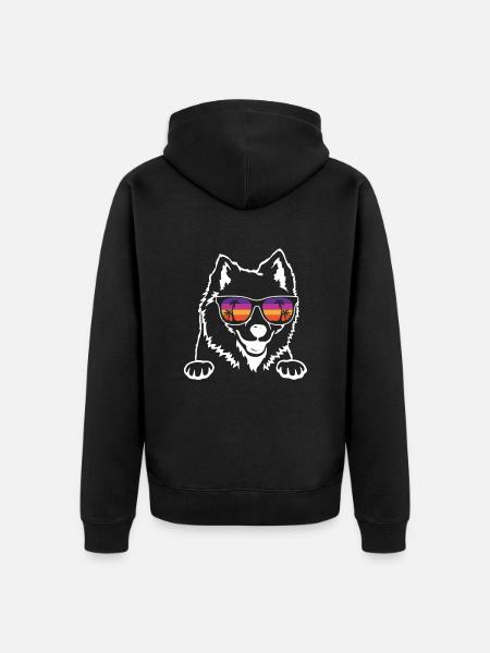 American Eskimo Dog - Unisex Premium Organic Zip Hoodie - black