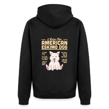 American Eskimo Dog - Unisex Premium Organic Zip Hoodie - black - Back - Nico (187cm)