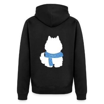 American Eskimo Dog - Unisex Premium Organic Zip Hoodie - black - Back - Nico (187cm)