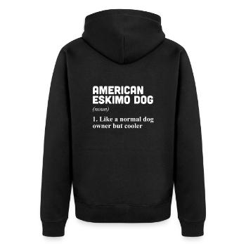 American Eskimo Dog - Unisex Premium Organic Zip Hoodie - black - Back - Nico (187cm)