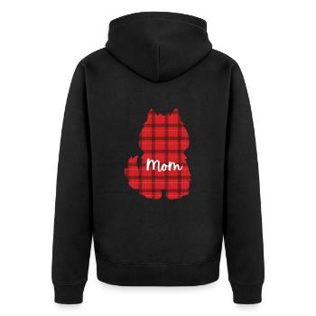 American Eskimo Dog - Unisex Premium Organic Zip Hoodie - black - Back - Nico (187cm)