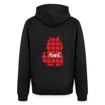 American Eskimo Dog - Unisex Premium Organic Zip Hoodie - black - Back - Nico (187cm)