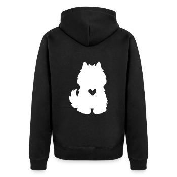 American Eskimo Dog - Unisex Premium Organic Zip Hoodie - black - Back - Nico (187cm)