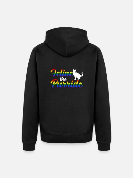 Chat LGBT - Veste à capuche bio Premium Unisexe - noir